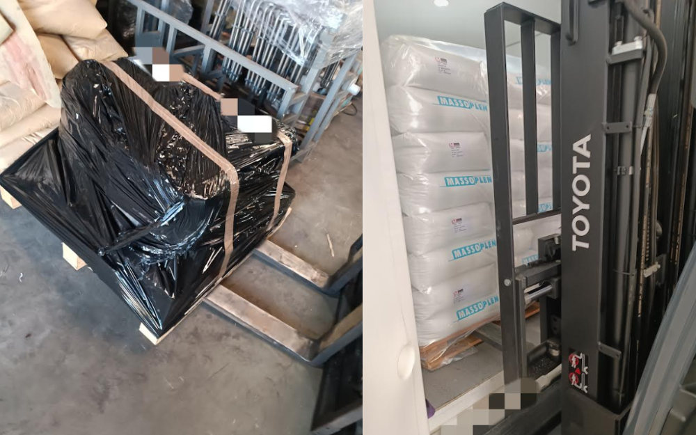 Carga de mercancía industrial para transporte directo de mercancías en Barcelona con recogida y entrega puerta a puerta