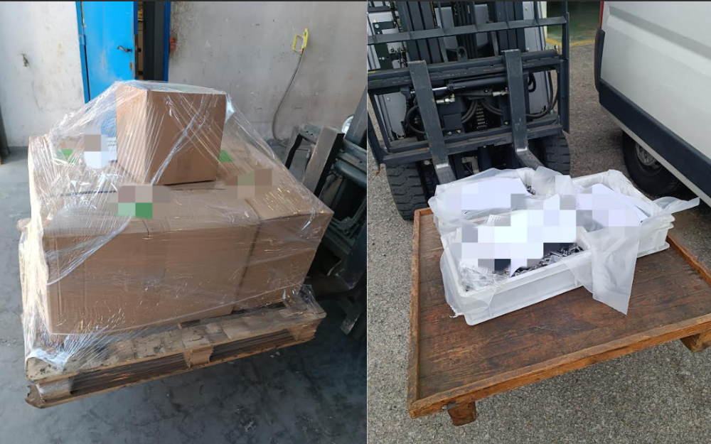 Recogida de cajas y componentes industriales para transporte directo de mercancías en Barcelona