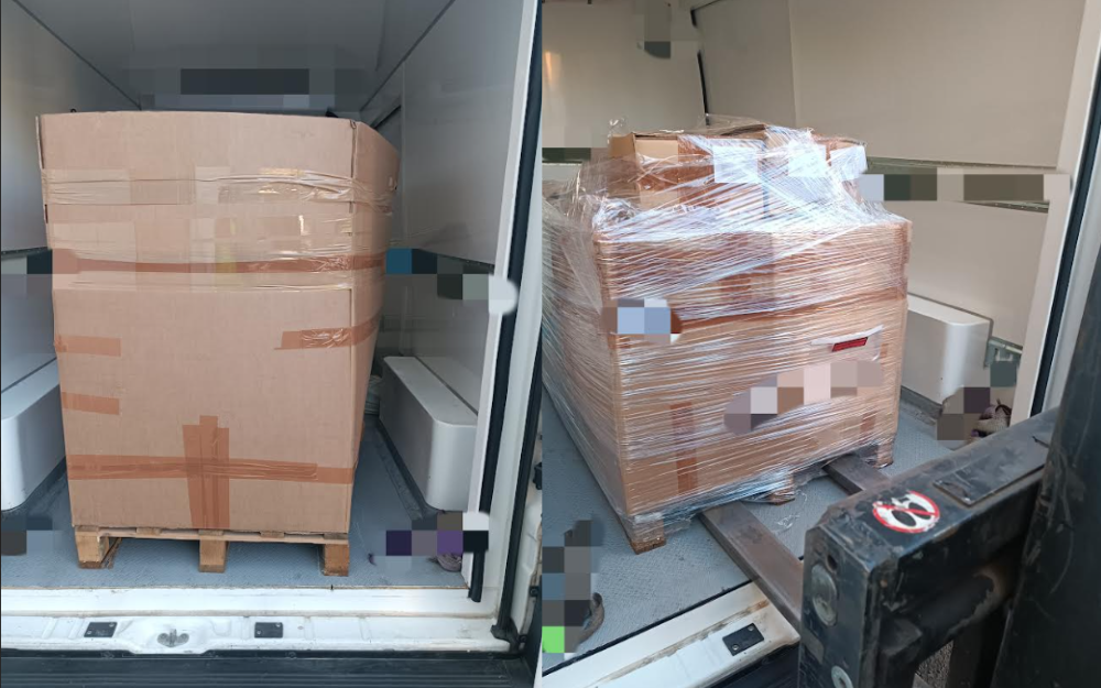 Mercancía industrial preparada para transporte urgente dedicado en Barcelona con vehículo exclusivo de Vengoo.