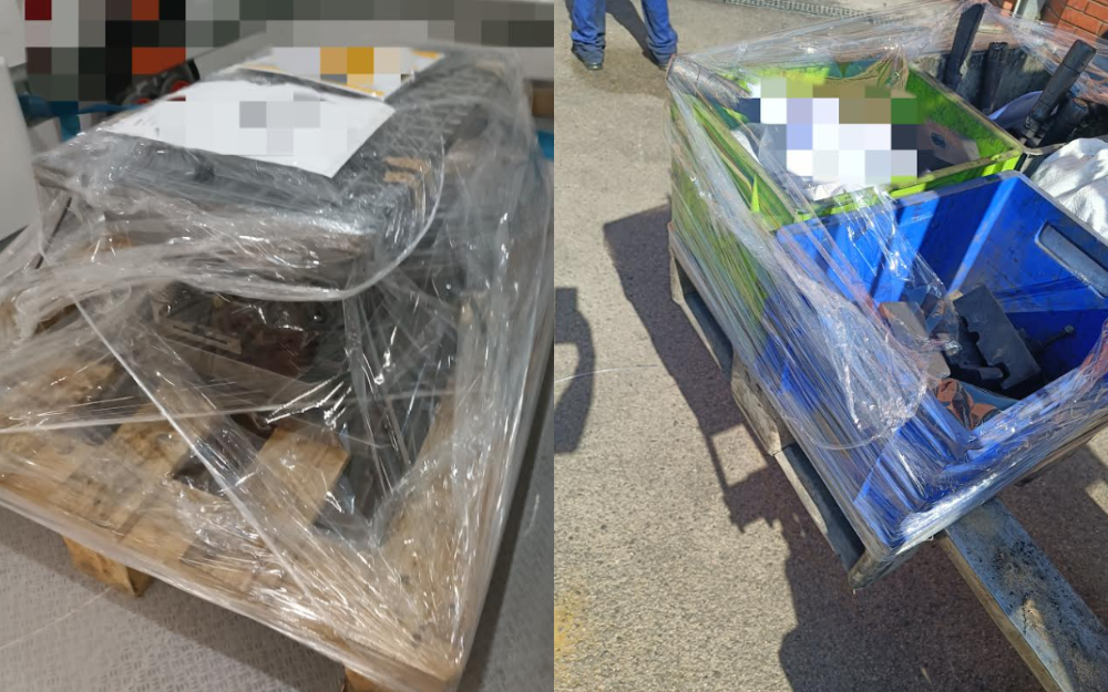 Transporte urgente de mercancía paletizada para empresas Mercancía industrial paletizada preparada para transporte urgente en Barcelona mediante servicio dedicado de recogida y entrega directa.
